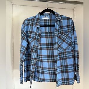 Zara Blue and Brown Plaid Shirt